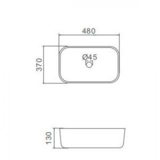 Накладная раковина Gappo GT403-8 48 см чёрный